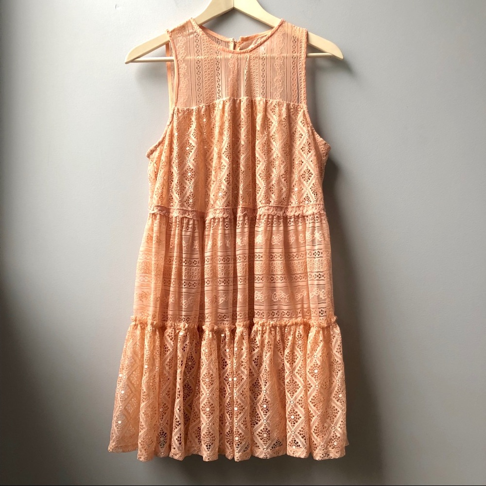 ❤️❤️ Taylor & Sage Boho Lace High Neck Sleeveless Dress